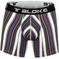 thumbnail image 4 of T Bloke Mens Boxer Briefs L Size 3 Pack Purple/White Striped with Elastic, 4 of 5