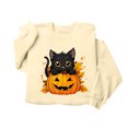 thumbnail image 4 of Women's Cute Black Cat in Pumpkin Sweatshirts Halloween Graphic Pullovers Long Sleeve Crew Neck Casual Fall Tops, 4 of 5