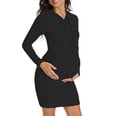 thumbnail image 3 of Sentmoon Maternity Dresses Oversized Long Sleeve Cute Dresses Crew Neck Solid Color Slim with Drawstring Hooded Sun Dress Stylish for Work-Appropriate S, 3 of 7