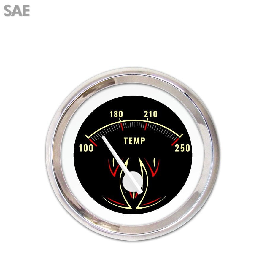 Black Text, Black Modern Needles, Chrome Trim Rings, Style Kit DIY Install Aurora Instruments 3402 Mudflap White SAE 5-Gauge Set