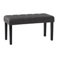 thumbnail image 1 of CorLiving California Fabric Upholstered and Tufted Entryway Accent Bench with Wood Legs, 1 of 7