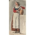 thumbnail image 2 of Edgar Degas 9x14 Black Ornate Wood Framed Double Matted Museum Art Print Titled: Italian Woman (ca. 1856-57), 2 of 5