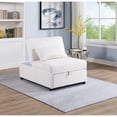 thumbnail image 2 of 1pc White Sleeper Chair With Fabric And Seat Cushion Convertible In, 2 of 6