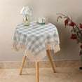 thumbnail image 6 of PONPRNGY Plaid Tablecloth, Square Tassel Checkered Table Cloth 35"x35", Cotton Linen Table Cover for Kitchen Dining Restaurant Farmhouse, 6 of 6