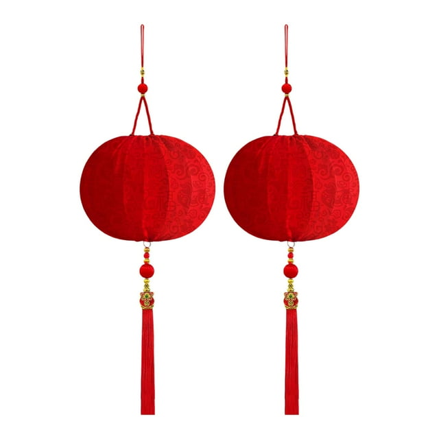 2 piezas de adornos colgantes para fiestas de Año Nuevo Lunar chino Redondo