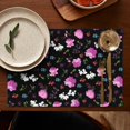 thumbnail image 4 of Pioneer Flower Floral Print Pattern Summer Placemats Table Placemats Set Of 6-Linen Kitchen Washable Placemats Table Mats 12x18 Inch Non-Slip Heat Resistant, 4 of 5