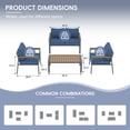 thumbnail image 5 of Techmilly Aluminum Patio Furniture Set, Metal Patio Furniture Outdoor Couch, Aluminum Patio Chairs Outdoor Seating Set for Balcony(Include 4 Sofa Cover), 5 of 8
