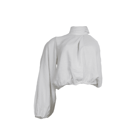 Blusa manga asimétrica Romanza J&B color blanco para mujer