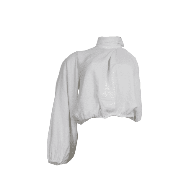 Blusa manga asimétrica Romanza J&B color blanco para mujer