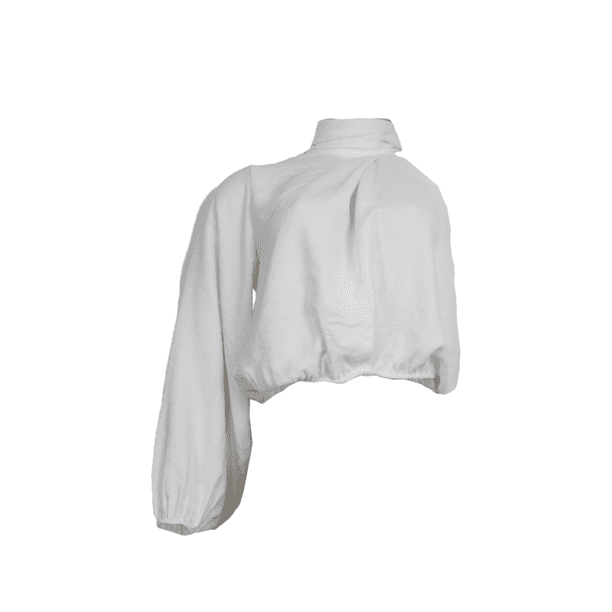 Blusa manga asimétrica Romanza J&B color blanco para mujer