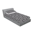 thumbnail image 2 of Ambesonne Floral Fitted Sheet & Pillow Sham Set, Cherry Flower Bloom, Twinxl, Dark Blue Grey Ivory, 2 of 2