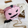 thumbnail image 2 of Bolsa de mensajero con cadena en forma de calabaza con purpurina divertida, monedero pequeño para mujer (rosa) Ehuebsd Para Estrenar, 2 of 9
