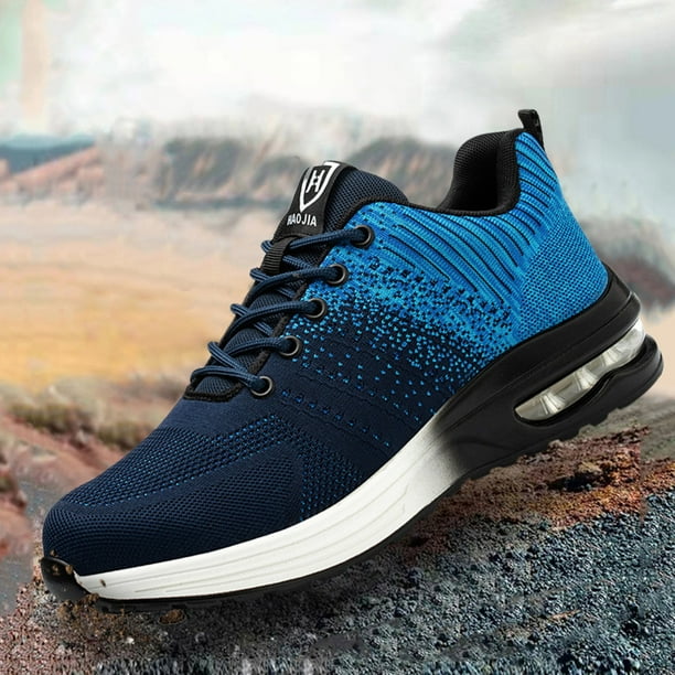 Zapatos de trabajo unisex Zapatos de deporte transpirables con punta de acero Zapatos de seguridad (44 azul) Ehuebsd Tenis De Mujer Tenis De Hombre
