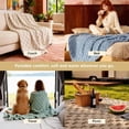 thumbnail image 4 of ROSEKIND Super-soft Aesthetic 3D Embossed Checkerboard Fleece Throw Blanket, Reversible Luxury Textured Fuzzy Plush Throw for Couch Bed Sofa, All-season, Sage Green, 30"x40", 4 of 10