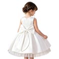 thumbnail image 4 of Fgnfyis Girls Dress Satin Bow Sleeveless Party Performance Holiday Gown Toddler Formal Toddler Summer Dress White1 6-7 Years, 4 of 8