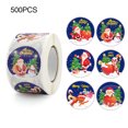 thumbnail image 3 of Justharion 500pcs Gift Box Packing Labels Santa Claus Stickers Adhesive Round DIY Decals, 3 of 6