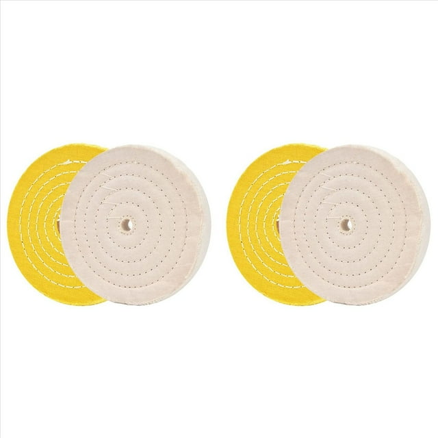 4 Piezas de Discos de Pulido Kit de Rueda de Pulido de 150 mm Juego de Ruedas de Pulido para Pulidora de Mesa con Orificio de Mandril de 12,7 mm