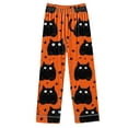 thumbnail image 3 of Halloween Pajamas for Women 2 Piece Pant Sets Pumpkin Print Long Sleeve Button Up Shirt with Bottoms Pjs Outfits (L, Orange 01), 3 of 4