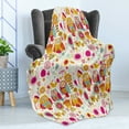 thumbnail image 4 of Owl Soft Flannel Fleece Blanket, Sixties Inspired Color Scheme Psychedelic Abstract Birds and Flowers Multicolored Image, Cozy Plush for Indoor and Outdoor Use, 60" x 80", Multicolor, by Ambesonne, 4 of 5