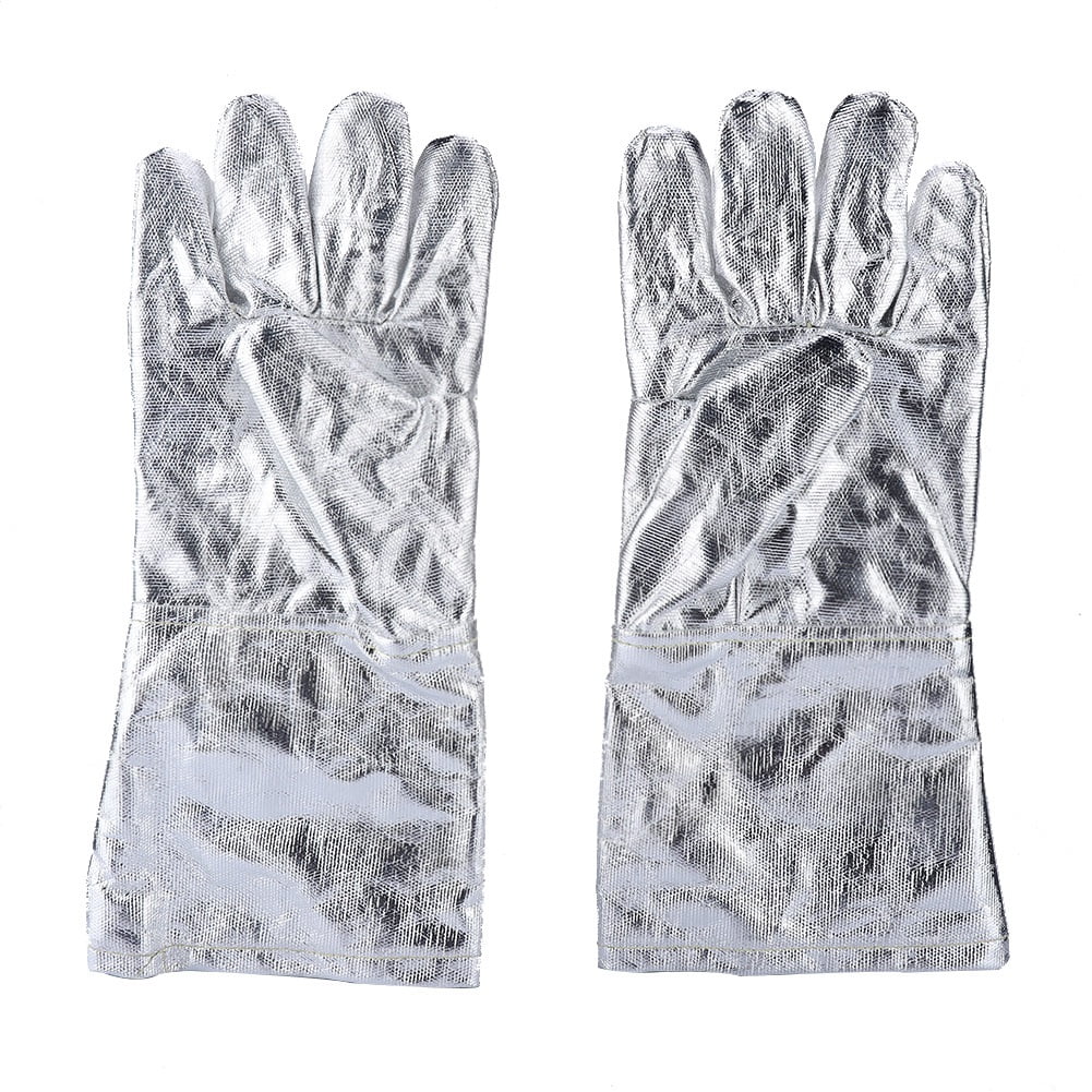 Khall welding gloves,Long Safety Work Heat Resistant Gloves Aluminized Fire Smelting Welding Glove, work gloves