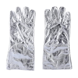 Khall welding gloves,Long Safety Work Heat Resistant Gloves Aluminized Fire Smelting Welding Glove, work gloves