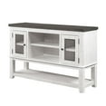 thumbnail image 4 of Furniture of America Feli 7-Shelf Wood Distressed White and Gray Server with Doors, 4 of 6
