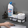 thumbnail image 5 of Shower Caddy  Floating Shelves Shower Caddy Bathroom Shelf, Wall-Mounted Stainless Steel Bathroom Rack for Shampoo Cosmetic Towel Kitchen Storage Shelf, Household Bathroom Accessories/Black-2Pcs, 5 of 8