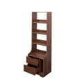 thumbnail image 5 of Gzxs 58" Tall Nightstand, Vintage Wooden Bedside Table with 2 Drawers and Open Shelves for Bedroom Living Room, Walnut, 5 of 7