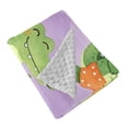thumbnail image 2 of 31"x41" Super Soft Blanket with Double Layer Dotted Backing Cozy Dotted Fleece Blanket for 6M-5Y, Purple Crocodile Printed, 2 of 8
