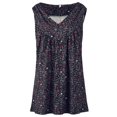 thumbnail image 2 of Innerwin Haut d'Été Col en V Débardeurs pour Femmes Imprimé Floral Boho T-Shirts Noir m, 2 of 5