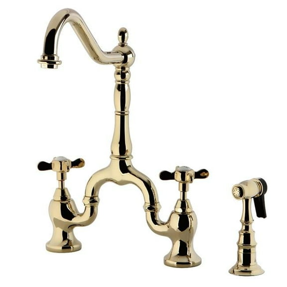 Kingston Brass Ks775.Bexbs Essex 1.8 GPM Bridge Kitchen Faucet - Brass