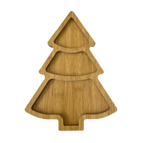 JUNWELL 6pcs Restaurant Dessert Board Tree Appetizer Platter Wooden Serving Tray Plate Dish for Snacks Cookies Cheese Display Food Dish