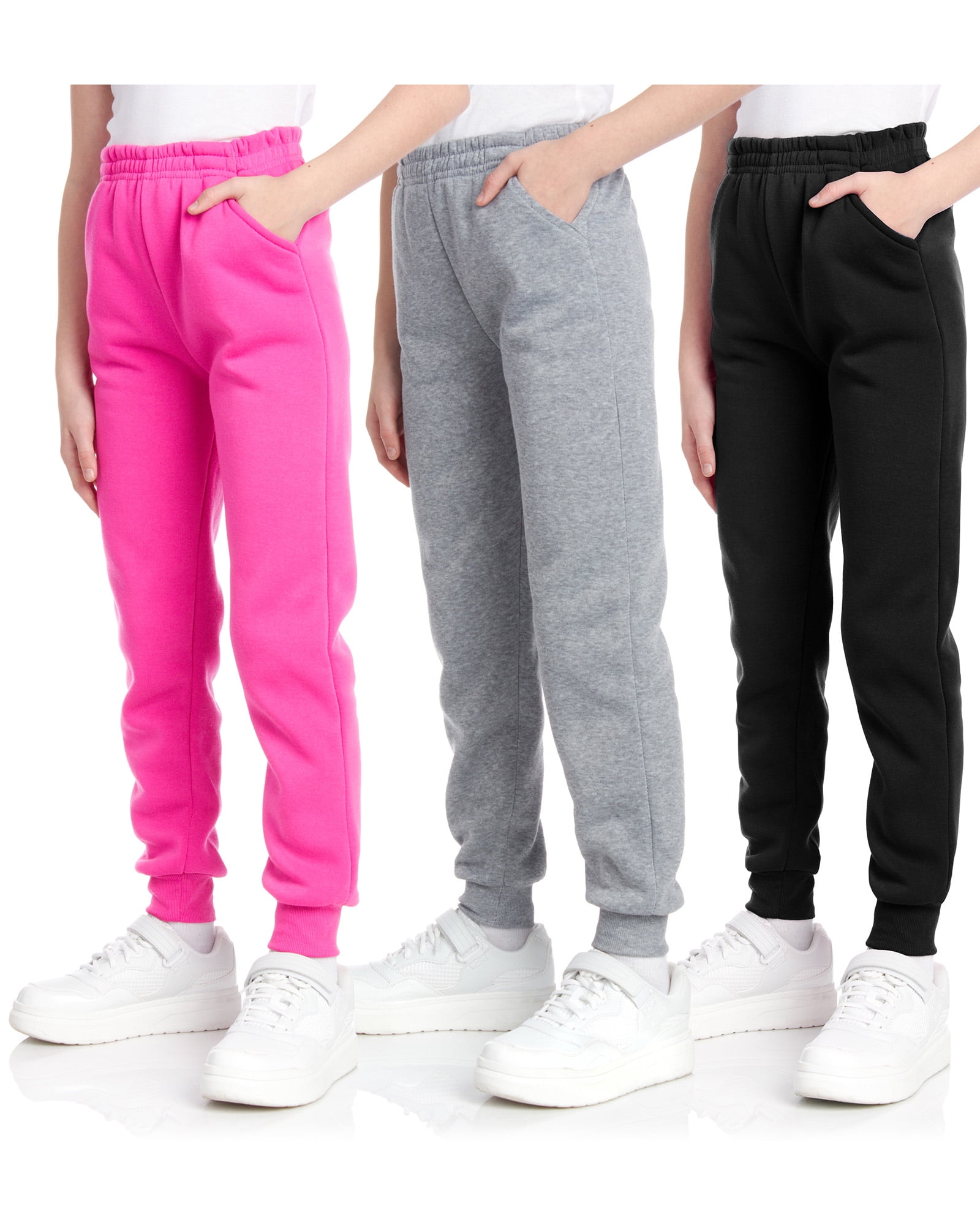 Athletic Works Girls Fleece Sweatpants Sizes 4 18 Walmart