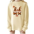 thumbnail image 3 of Meichang Thanksgiving Sweatshirt for Women Oversized Long Sleeve Drop Shoulder Pullover Cute Gnome Couple Graphic Crewneck Sweatshirts, 3 of 5