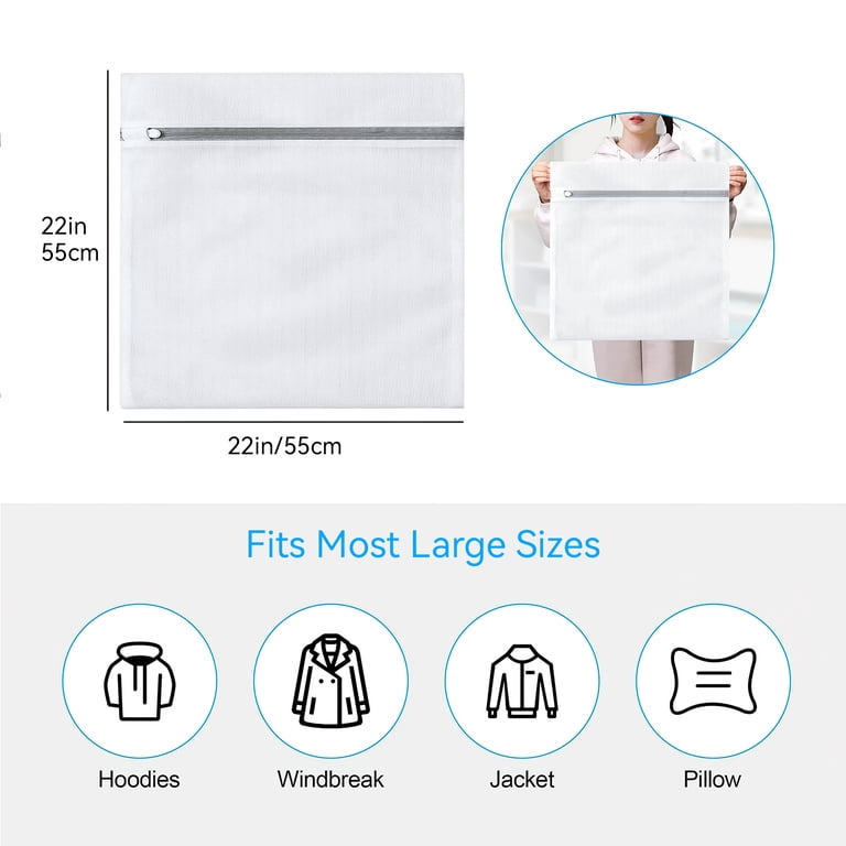 Bevtee Mesh Laundry Bags, 6-Pack with Zipper, 22" x 22" photo 4