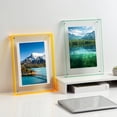 thumbnail image 3 of Bolincty Sliding Acrylic Picture Frame 5x7, Double Sided Clear Acrylic Picture Frame Frameless, 5x7 and 6x8 Photo Frame Standing Block Frame for Desktop, 3 of 8