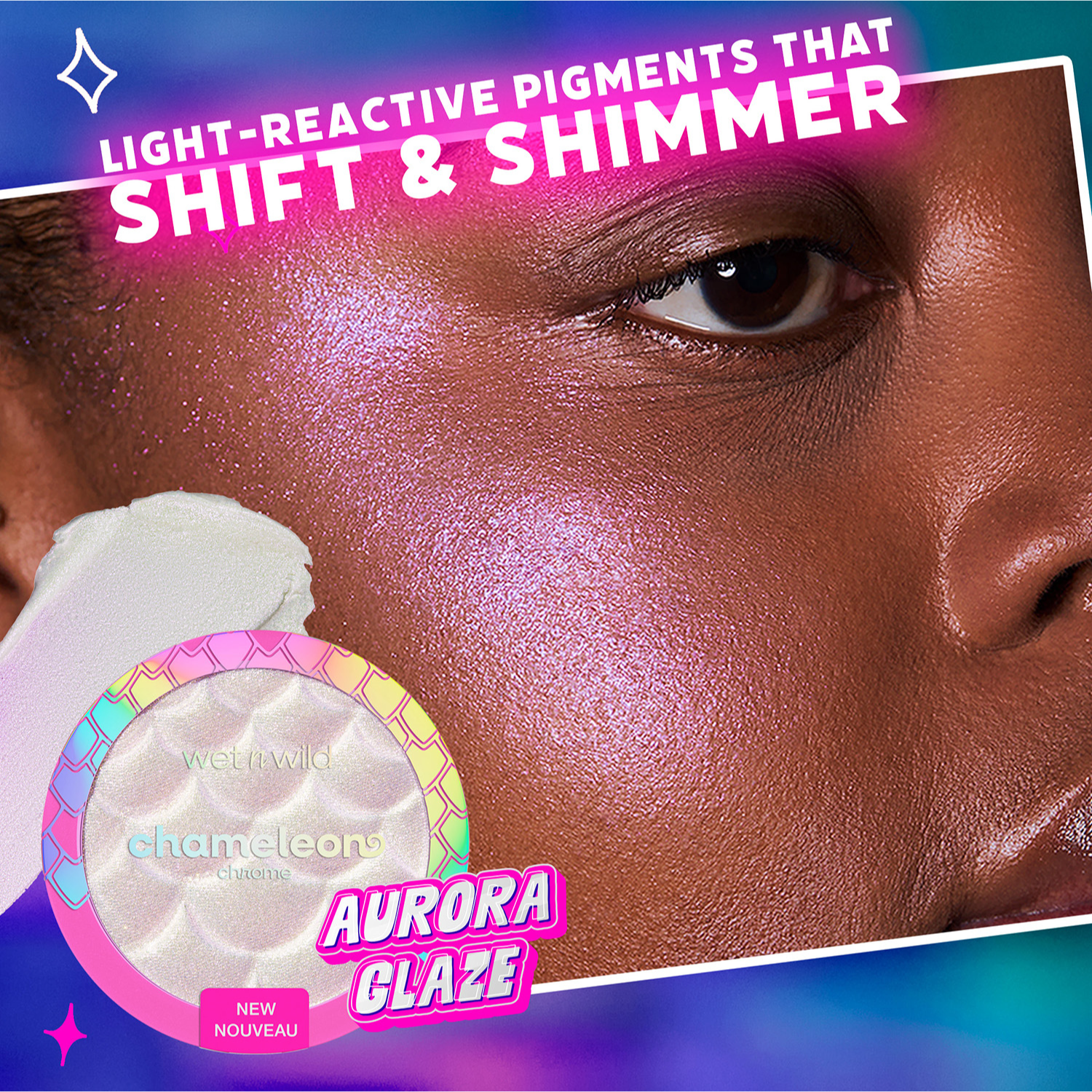 Wet n Wild Chameleon Chrome Highlighter, Aurora Glaze, 0.15 oz
