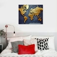 thumbnail image 4 of Awypu World Map Wall Art for Living Room, PIY Old Nautical Canvas Prints Decor, Retro Painting Home Decorations (Large, 1" Thick Frame, Waterproof Artwork, Bracket Mounted Ready to Hang), 4 of 4