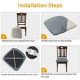 thumbnail image 6 of Dowbom Stretch Chair Seat Covers Spandex Jacquard Dining Chair Seat Covers Washable Cushion Cover, 6 of 7