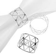 thumbnail image 4 of 6pcs Silver Napkin Rings Metal Triangle-Shaped Napkin Holders for Dinner, 4 of 6