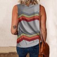 thumbnail image 3 of HAPIMO Women's Summer Tank Tops Casual Loose Fit Camis Vest O-Neck Blouse Colorblock Stripe Print Tops Trendy Comfy Camisole Sleeveless Shirts for Girls Sales Gray L, 3 of 7
