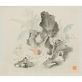 thumbnail image 2 of Hua Yan 23x20 Black Ornate Framed Double Matted Museum Art Print Titled: Children Play in a Rocky Grove (1700s), 2 of 5