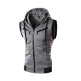 thumbnail image 2 of Joernso Fashion Men Sleeveless Zipper Hooded Vest Casual Top for Fitness Gym Sports, 2 of 8