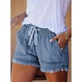 thumbnail image 3 of Shorts Mujer Cortos Vaqueros Informales De Talle Medio, 3 of 6