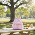 thumbnail image 5 of Hfppkn Polka Dot Drawstring Ita Handbag Clear Display Shoulder Bag for Daily Commute 35x14x36cm Pink, 5 of 7