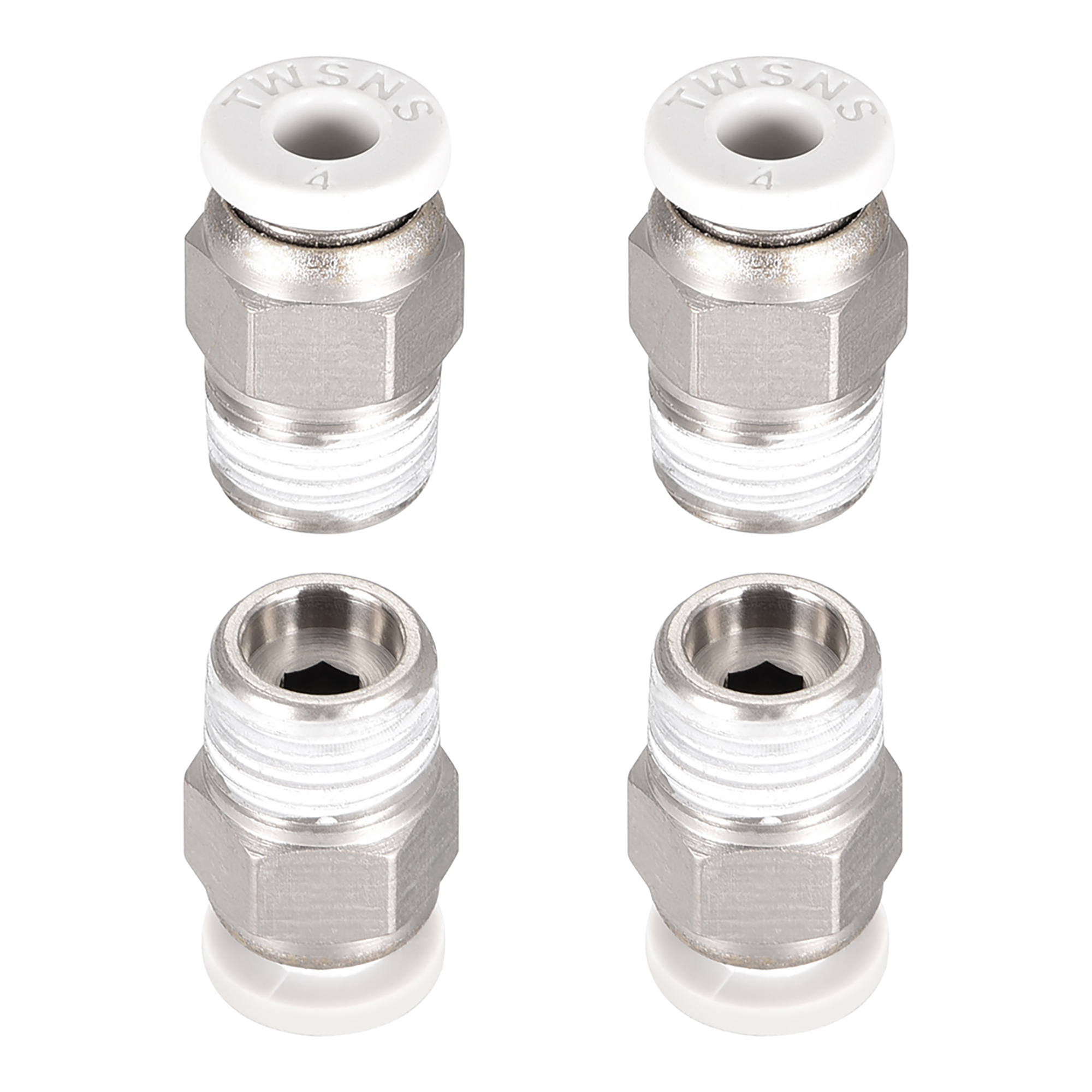 Straight Pneumatic Push to Quick Connect Fittings,1/8BSPT Male x 4mm
