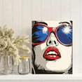 thumbnail image 2 of Retro Woman Sunglasses Canvas Painting/Wall Art，Suitable for Living Room，Bedroom，Office，Bathroom，Kitchen Decoration, 2 of 8