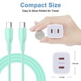 thumbnail image 5 of USB C Charger Fast Charging, 25W Dual Port PD Charger Block with 2pcs USB C to C Cable 6FT, Type C Charger Wall Charger Adapter Charging Box USB C Brick Cube with Type C Phone Charger Cords, Green, 5 of 8