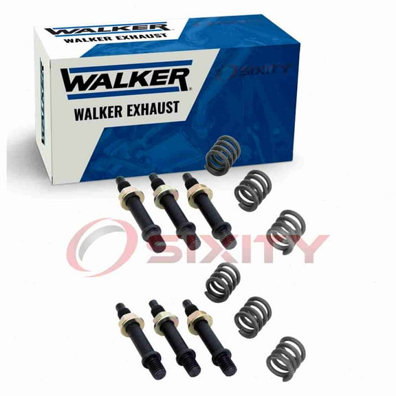 2 pc Walker Y-Pipe Inlets Exhaust Bolt & Springs compatible with Chevrolet C1500 4.3L 5.0L 5.7L 6.2L V6 V8 1988-1993