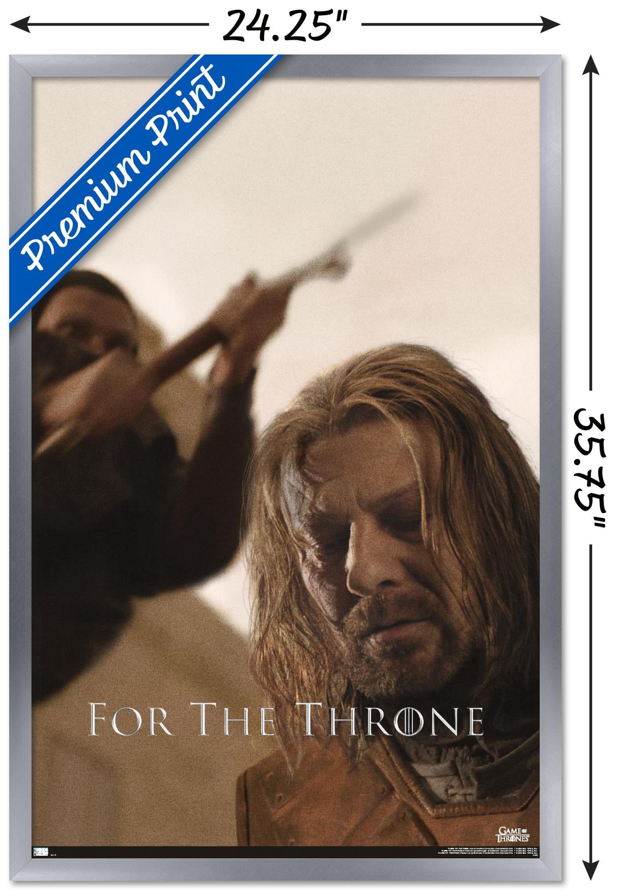 Game of Thrones - Ned Stark Wall Poster, 22.375" x 34", Framed
